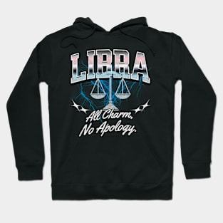 Libra All Charm No Apology Retro Bootleg Zodiac Sign Astrology Hoodie